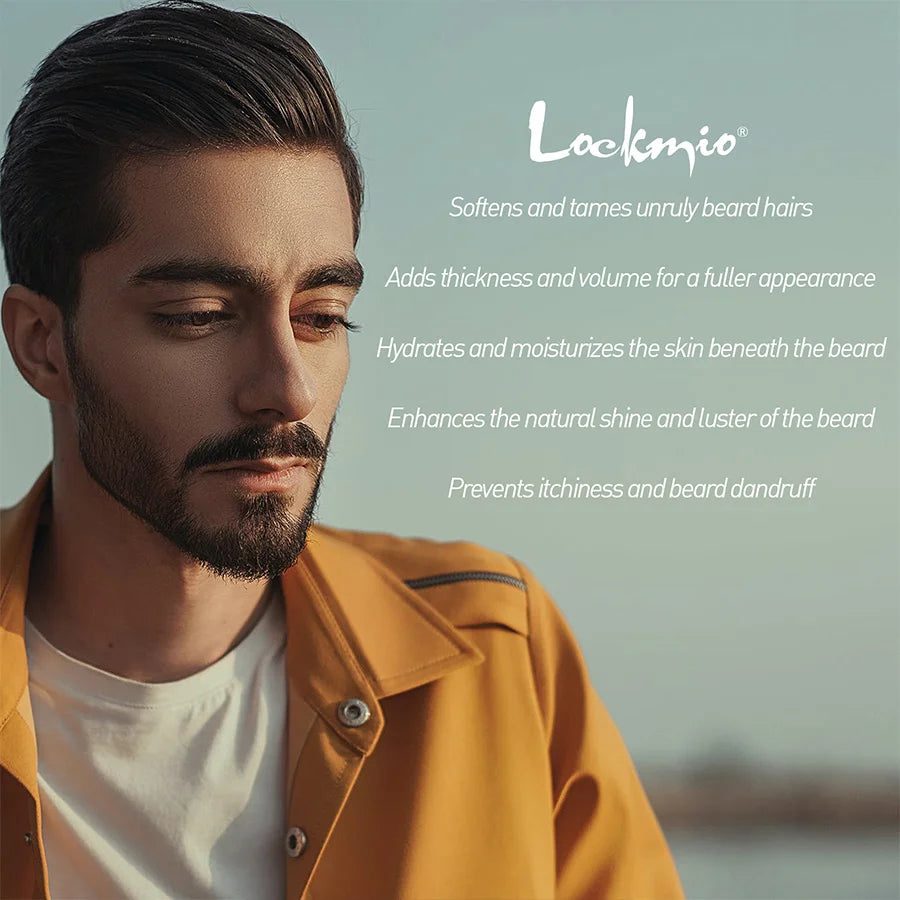 LOCKMIO Natural Shea Butter Beard Blam Wax 4pcs Set Moisturizing Smoothing Soften Styling Professional Beard Care Cream MyVies Store