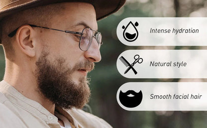 LOCKMIO Natural Shea Butter Beard Blam Wax 4pcs Set Moisturizing Smoothing Soften Styling Professional Beard Care Cream MyVies Store