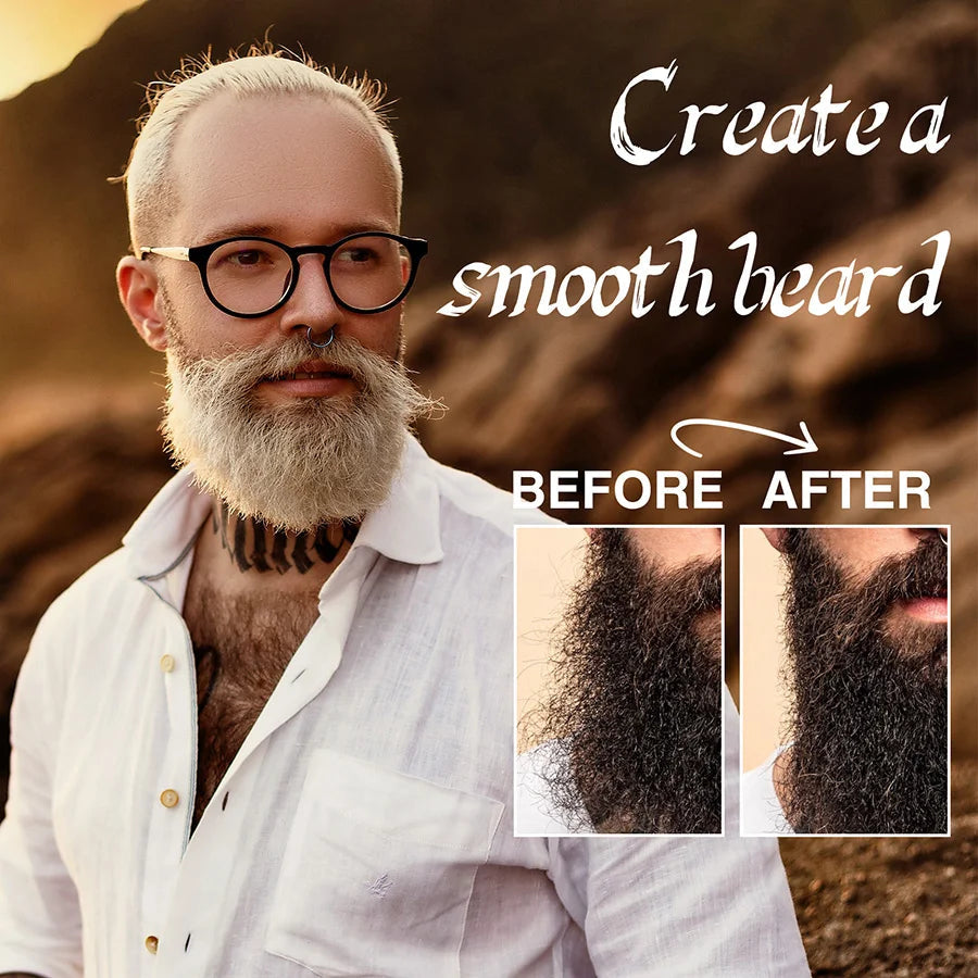 LOCKMIO Natural Shea Butter Beard Blam Wax 4pcs Set Moisturizing Smoothing Soften Styling Professional Beard Care Cream MyVies Store