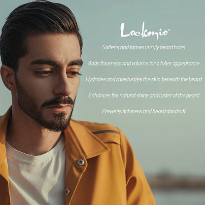 LOCKMIO Natural Shea Butter Beard Blam Wax 4pcs Set Moisturizing Smoothing Soften Styling Professional Beard Care Cream MyVies Store